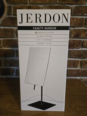 Jerdon Rectangular Black Vanity Mirror with 3x Magnification